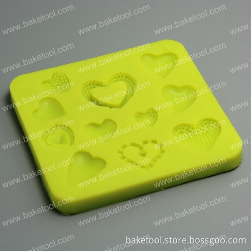 New Hearts Shape Silicone Fondant Mold For Cake Decoration